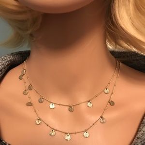 Ann Taylor Goldtone Hammered Bead Necklace